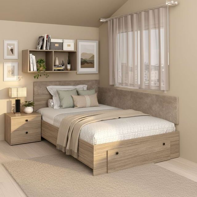 Pat colt de o persoana cu sertar frontal AMBRO, 120x200