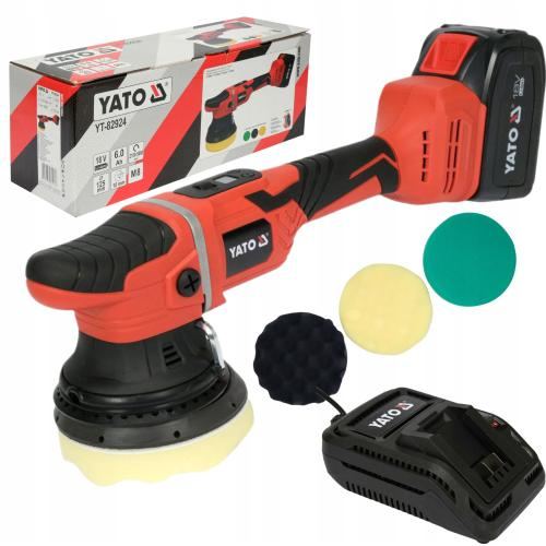 Polizor orbital YATO YT-82924, 18V, 125mm, 4Ah, 3 bureti