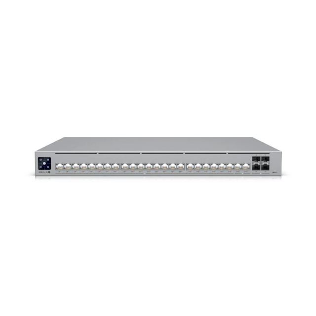 Switch rackabil Ubiquiti UniFi USW-Pro-HD-24-PoE, 24 porturi PoE++, 4 x SFP+, 230 Gbps, 600 W, Etherlighting, Layer 3, 1U, administrabil