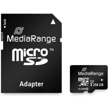 MediaRange Card de memorie MediaRange MR946, 256GB, UHS-I, Clasa 10, cu adaptor SD