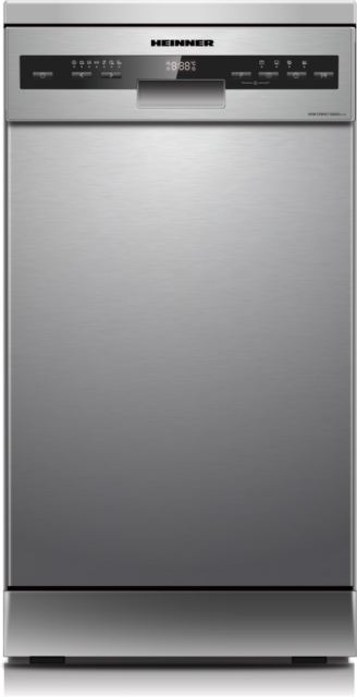 Masina de spalat vase Heinner HDW-FSM45710AXD+++, 10 seturi, Clasa D, Display LED, 7 programe (Argintiu)