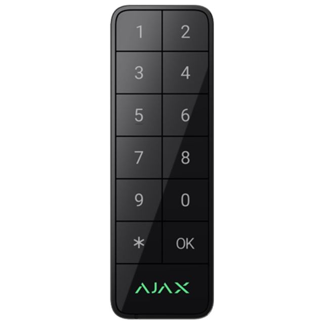 Tastatura Ajax Superior Keypad Outdoor Fibra, cod PIN, card, smartphone, cablu 4 fire, exterior, Mifare 13.56 MHz, compatibil Superior Hub, negru