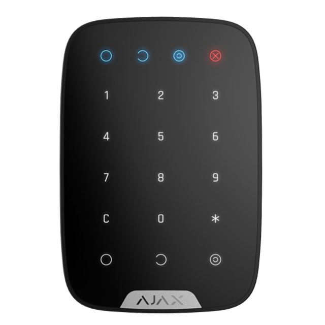 Tastatura cu touch wireless AJAX Keypad BL, 15 taste, silent alarm, 1700 m