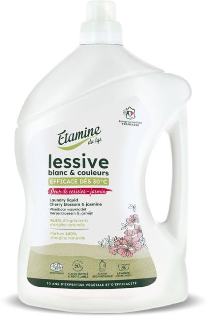 Detergent Bio rufe albe si colorate Etamine parfum flori de cires si iasomie 99 spalari 3 litri