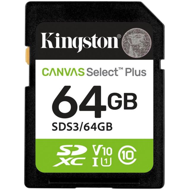 Kingston Card de memorie microSDXC Kingston Canvas Select Plus SDS3 64 GB, Class 10, UHS-I U1, V10, A1