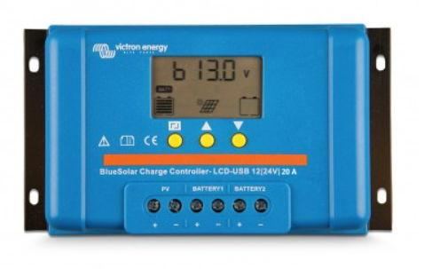 Incarcator solar Victron Energy BlueSolar PWM-LCD&USB 12/24V-20A, USB (Albastru)