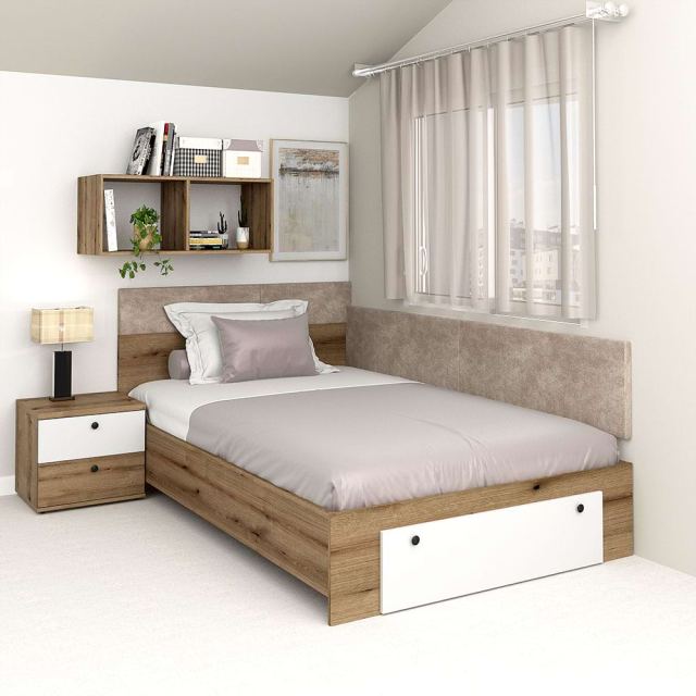 Pat colt de o persoana cu sertar frontal AMBRO, 120x200