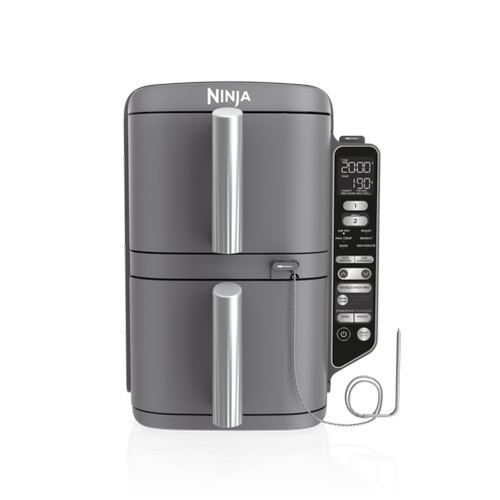 Friteuza cu aer cald Ninja Double Stack XL Smart SL451, 2470 W, 8 programe, 9.5 l, Oprire automata (Gri)