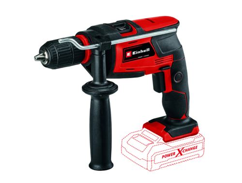 Masina de gaurit cu percutie fara cablu Einhell TC-ID 18 Li - Solo, 18 V, 2600 RPM, mandrina 13 mm, livrat fara acumulator si incarcator