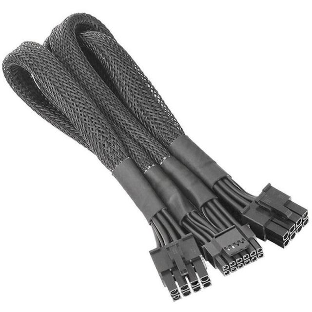Thermaltake Cablu splitter pentru placa video Thermaltake AC-063-CN1NAN-A1, 8-pin ATX Tata la 12+4-pin PCI-E Gen 5 Tata, Negru