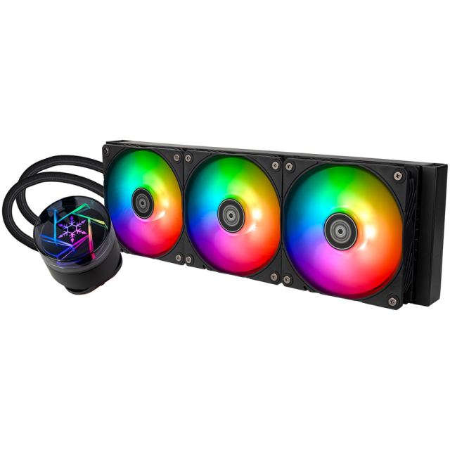 Silverstone&nbsp;Technology Cooler procesor SilverStone NovaPeak 360 ARGB, 360 mm, 3 ventilatoare 120 mm, 500-2200 RPM, compatibil Intel/AMD, 12.1 dB