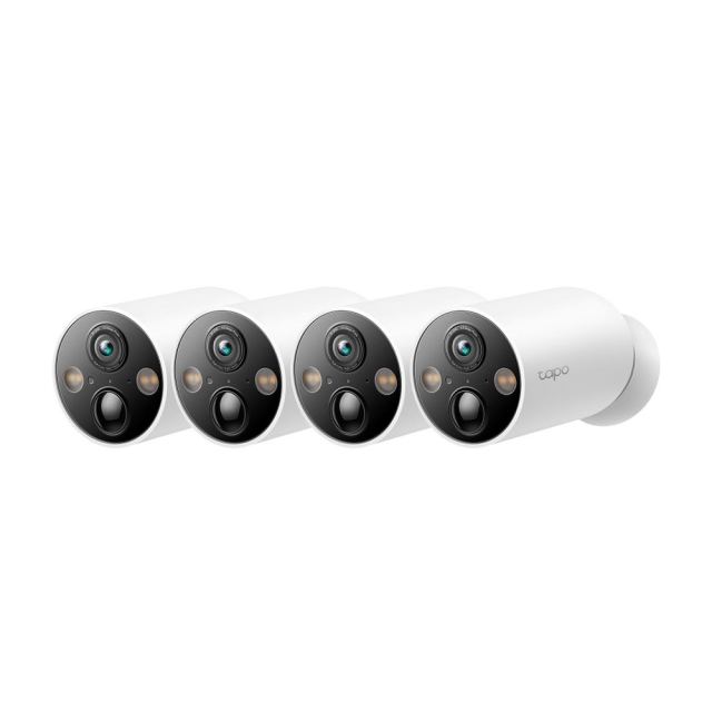 Set camera de supraveghere wireless IP WiFi cu acumulator si iluminare duala TP-Link Full Color Tapo C425, 4 MP, 2.1 mm, IR/lumina alba 15 m, microfon si difuzor, slot card, detectie miscare, control din aplicatie, 4 bucati