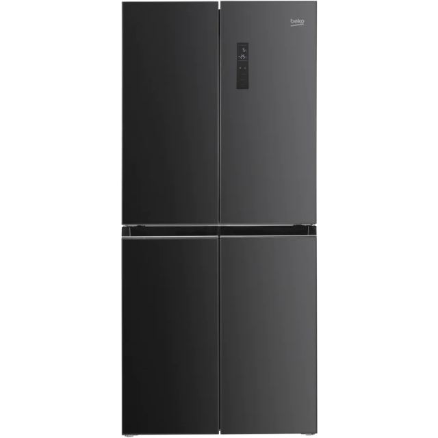 Beko Side by side Beko GNO4031GS, 401l, Clasa E, NeoFrost Dual Cooling, Compresor Prosmart Inverter, Display touch, H 180 cm, Sticla Antracit