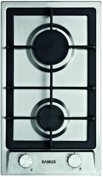 Plita incorporabila pe Gaz Samus PSG-32SX, 2 arzatoare (Inox)