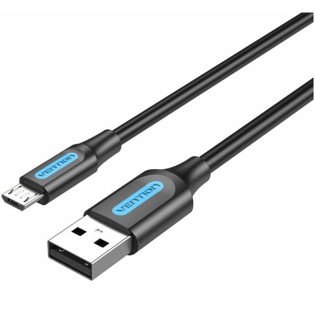 Vention Cablu alimentare si date Vention, USB 2.0 la micro USB, 1.5m, rata transfer 480 Mbps, invelis PVC, Negru, COLBG