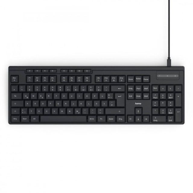 Hama Tastatura Hama CK-200, cu bloc numeric, cablu USB-A/USB-C, 105 taste, QWERTY, Negru