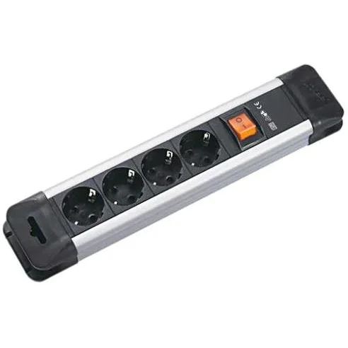 BACHMANN Prelungitor BACHMANN Connect Us 330.100, 4 prize Schuko, 2m, H05VV-F 3G1.5mm, intrerupator, negru