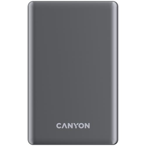 Acumulator extern CANYON OnPower 510 slim, Wireless, Magnetic, 10000 mAh, 20 W (Gri)