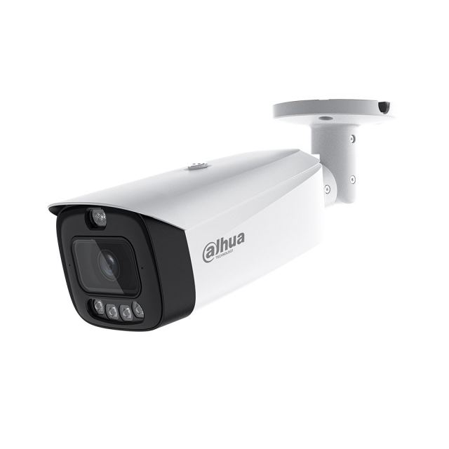 Camera supraveghere exterior IP cu iluminare duala Dahua WizSense IPC-HFW3849T1-AS-PV-0280B-PRO, 8 MP, 2.8 mm, IR/Lumina calda 50 m, microfon si difuzor, alarma, slot card, ONVIF, PoE