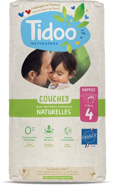 Scutece T4(7-18kg) ECO hipoalergenice, marimea 4 Tidoo 44 bucati
