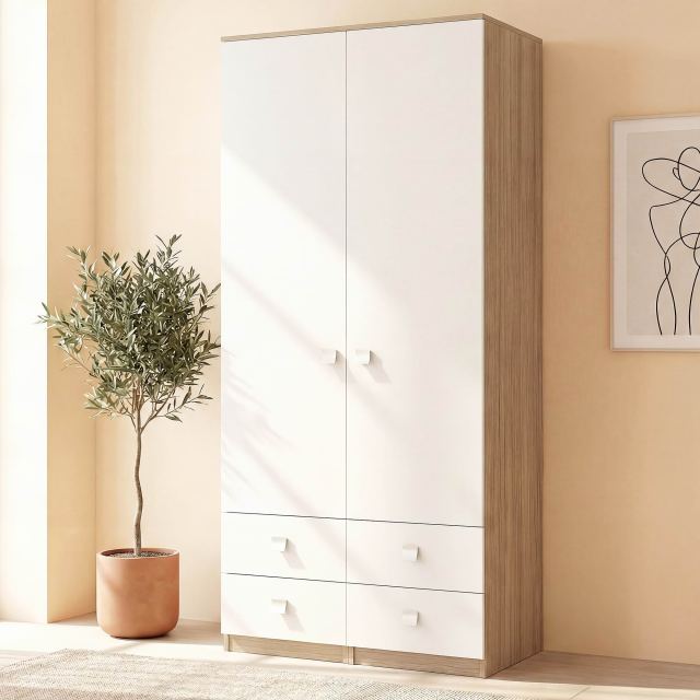 Dulap depozitare LINEA 90, 2 Usi, 4 Sertare