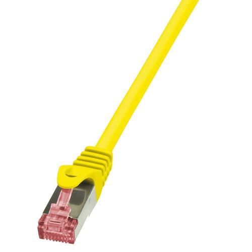 Cablu S/FTP LOGILINK Cat6, LSZH, cupru, 0.5 m, galben, AWG27, dublu ecranat CQ2027S