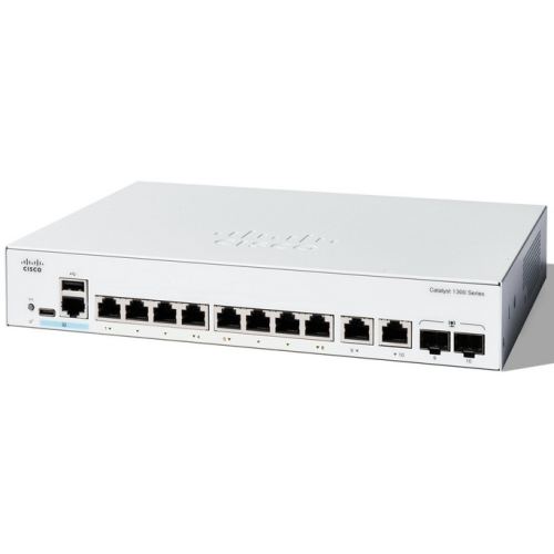Cisco Switch Cisco Catalyst 1300-8T-E-2G, Management, 8 porturi Gigabit Ethernet, 2 porturi Uplink Combo Gigabit (RJ-45 / SFP