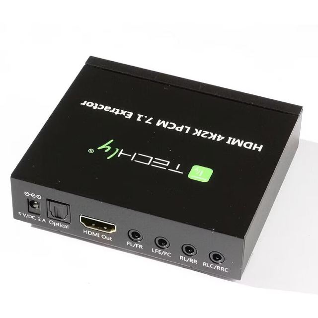 TECHLY HDMI 4K audio extractor SPDIF Toslink, 4x Jack 3.5mm, LPCM 5.1CH / 7.1CH