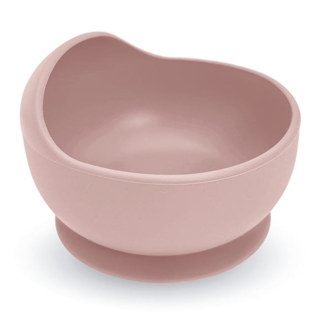 Castron din silicon cu ventuza Bocioland Roz,capacitate 300ml,compatibil cu masina de vasemicrounde