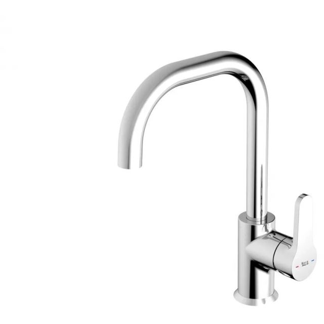 Roca Baterie sanitara bucatarie Roca, Gama Arola, pipa inalta, tip U, monocomanda, pivotanta, crom